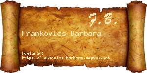 Frankovics Barbara névjegykártya