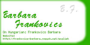 barbara frankovics business card